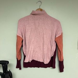 Colorblock Turtleneck Sweater